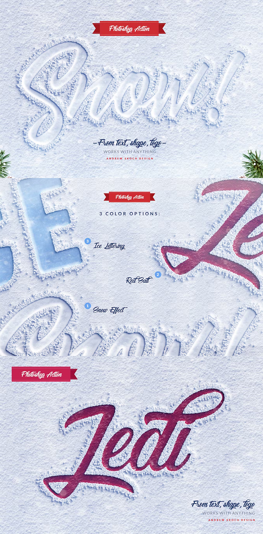 Snow Lettering – Photoshop Action