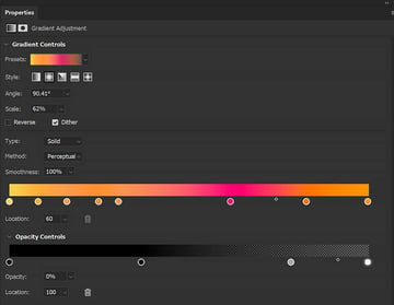 gradient settings