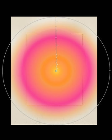 Use the Gradient tool to to create a Radial pink and orange neon Gradient Fill layer.