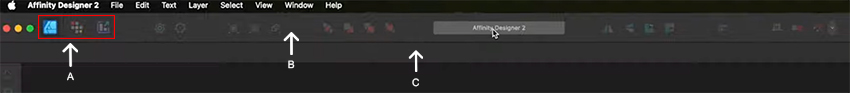 command bars on Affinity Designer