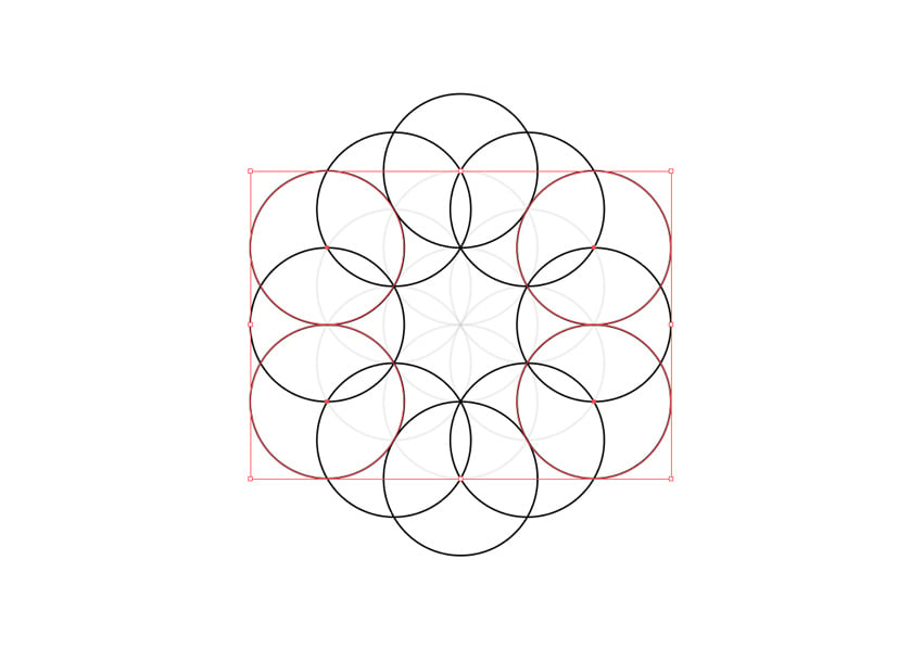 select the corner circles