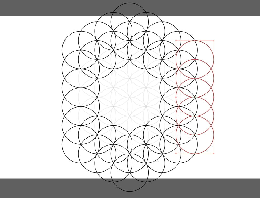 five circles moved to the right