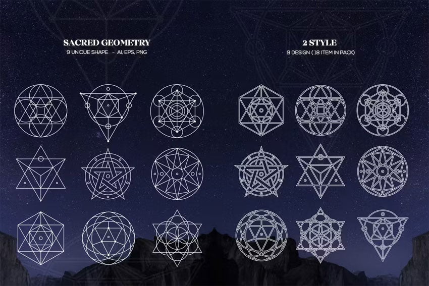 Sacred Geometry Vector Patterns