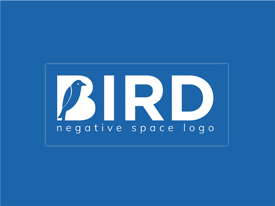 Negative Space Bird Logo