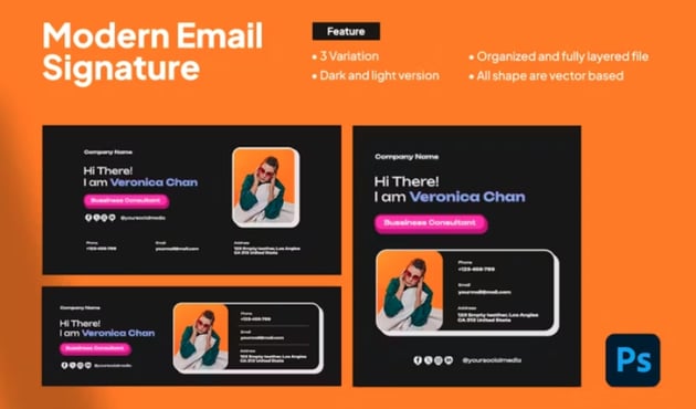 Modern Email Signature Tempalte PSD