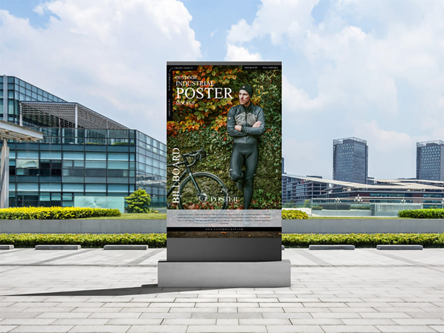 Outdoor Industrial Billboard Poster Mockup Free