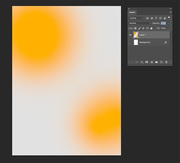 Use the Brush Tool to create brush strokes with the orange color