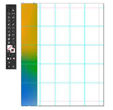 Place one of the gradient .TIFF files to cover one column of the page