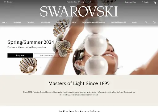 Swarovski's homepage