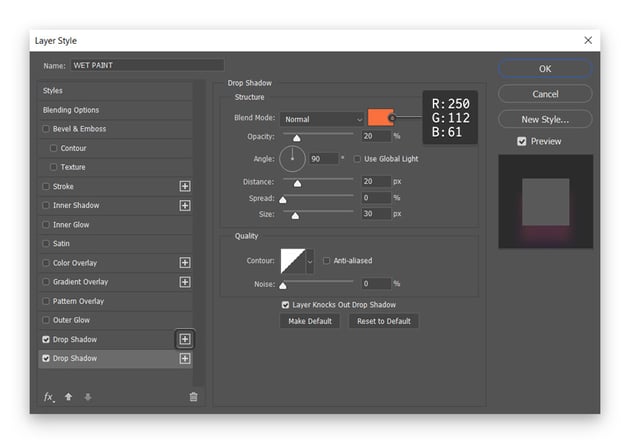 photoshop add second drop shadow