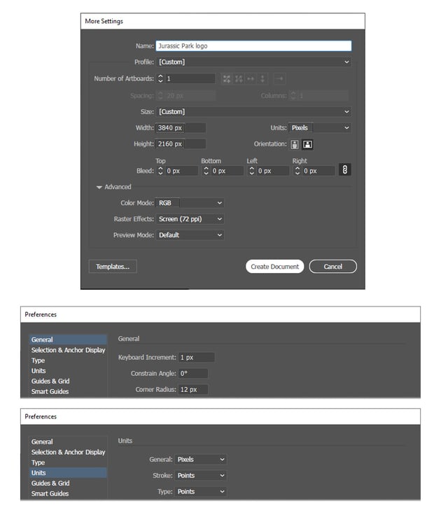 How to open a new document in Illustrator 