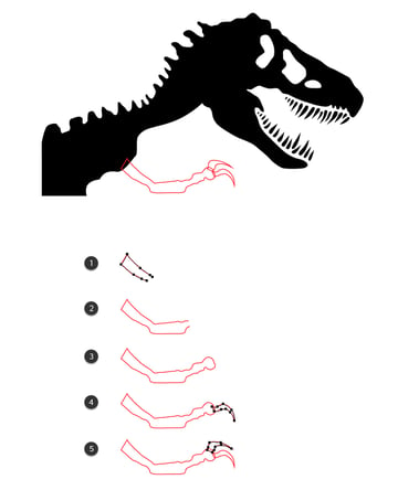 How to draw the dinosaur arms