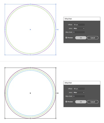 How to draw the Jurassic Park logo badge smaller circles