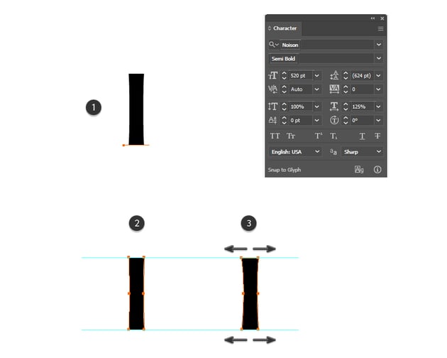 How to set up and distort letter I