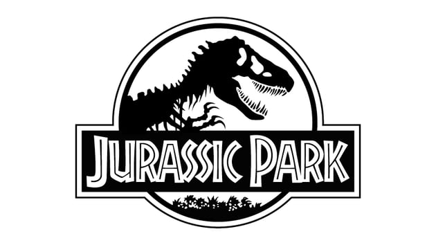 Image of Jurassic Park logo black and white version