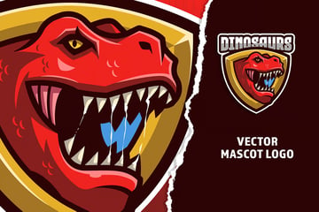 Dinosaur E-sport logo template available on Envato Elements