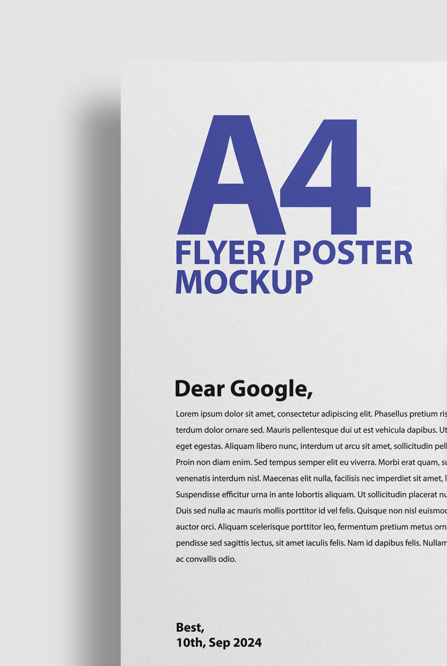 A4 flyer mockups, business cards, or poster mockups