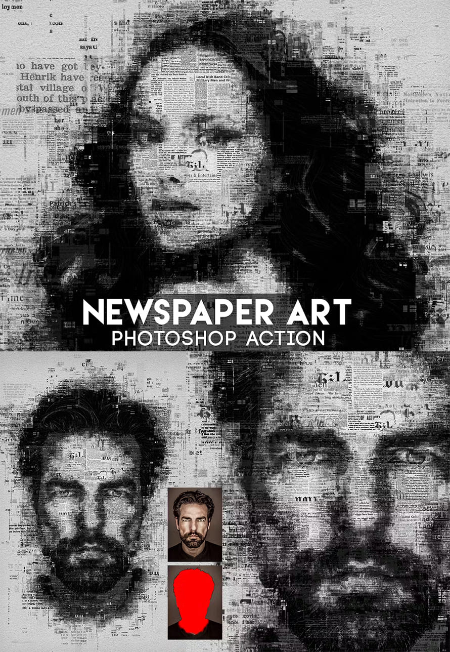 Newspaper Art Photoshop Action