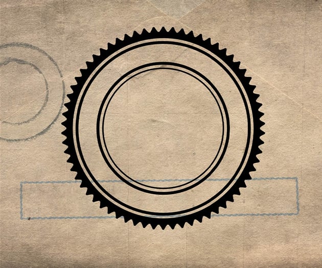 use the cog tool to create a stamp shape 