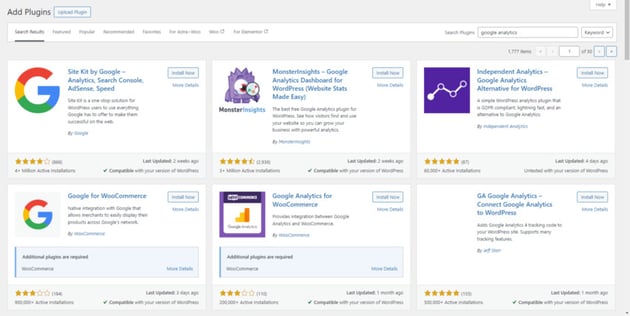 In In WordPress, do a search for
