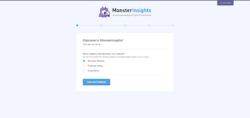 Go through the 5-step MonsterInsights setup process to add Google Analytics to WordPress