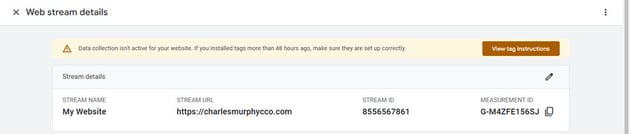 In the Google Tag Manager, you'll see a yellow notification bar that reads "Data collection isn't active for your website. If you installed tags more than 48 hours ago, make sure they are set up correctly.” if the tag isn't working