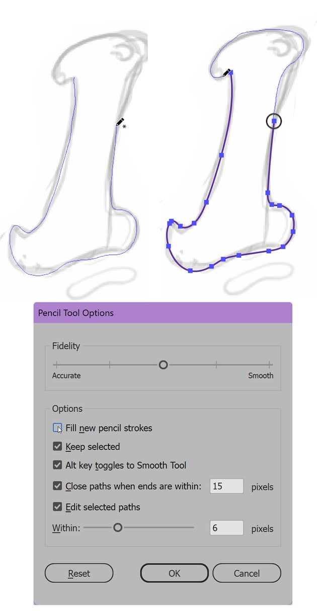 Use Pencil Tool to Trace