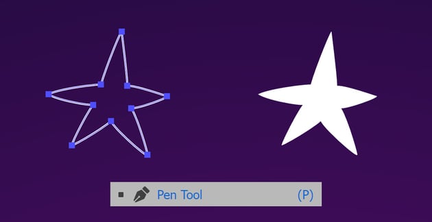 Use Pen Tool to draw a star