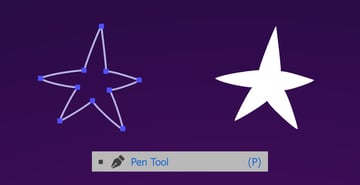 Use Pen Tool to draw a star