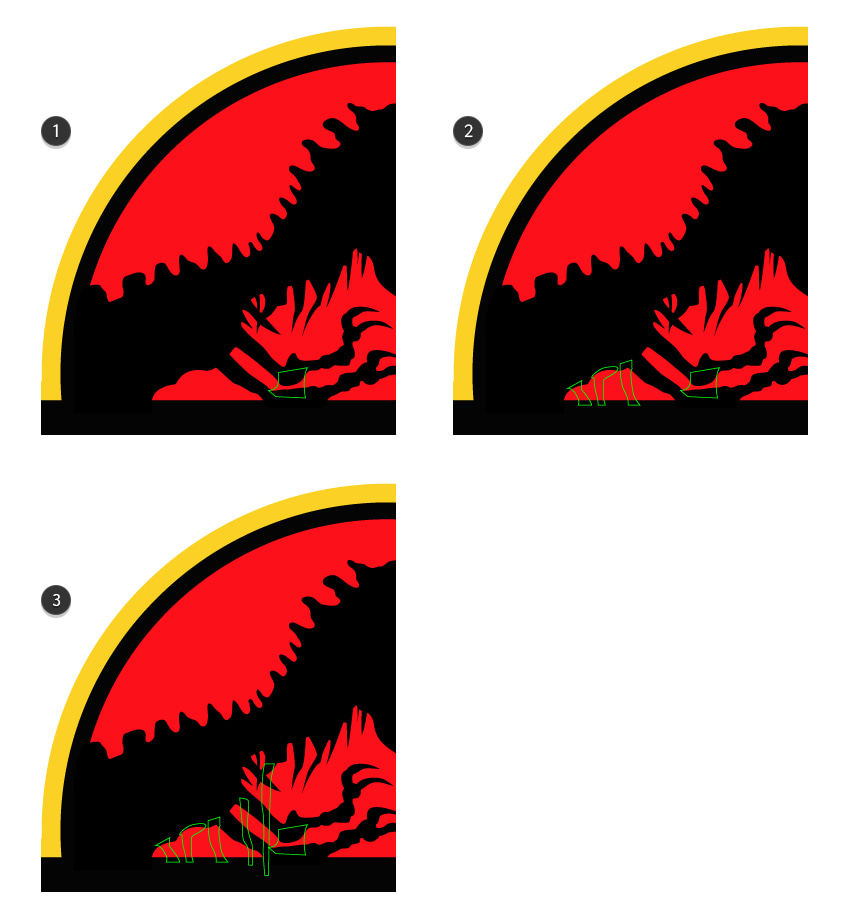 How to draw details on dinosaur logo