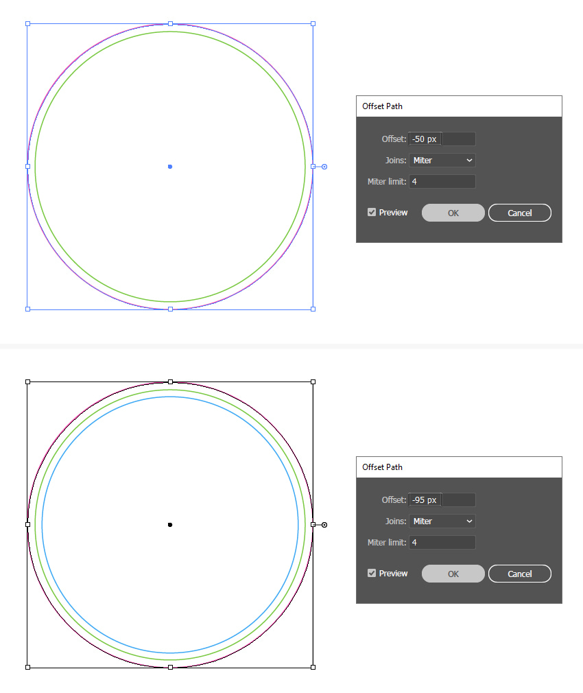 How to draw the Jurassic Park logo badge smaller circles