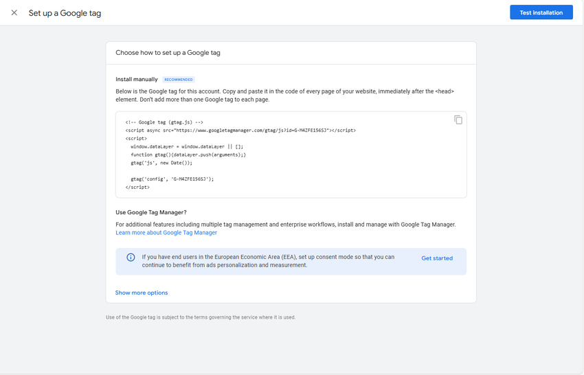 After you set up a Google Analytics account, you'll receive a Google tag to use to connect WordPress to Google Analytics