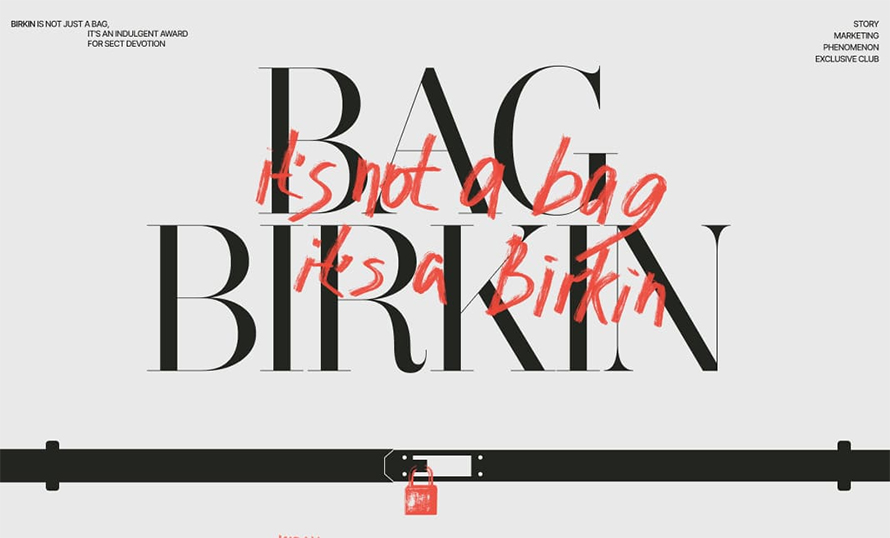 BAG BIRKIN Website Design