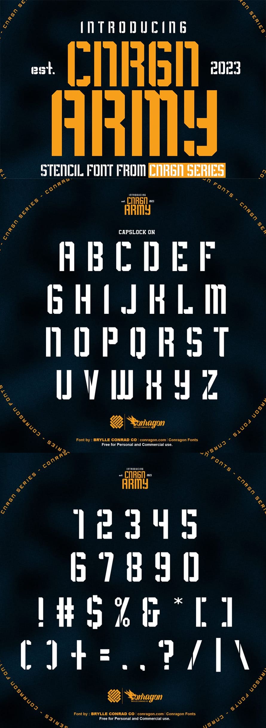 A Bold Free And Stencil Font