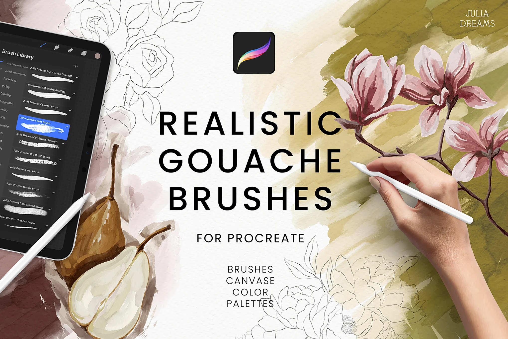 Realistic Gouache Procreate Brushes