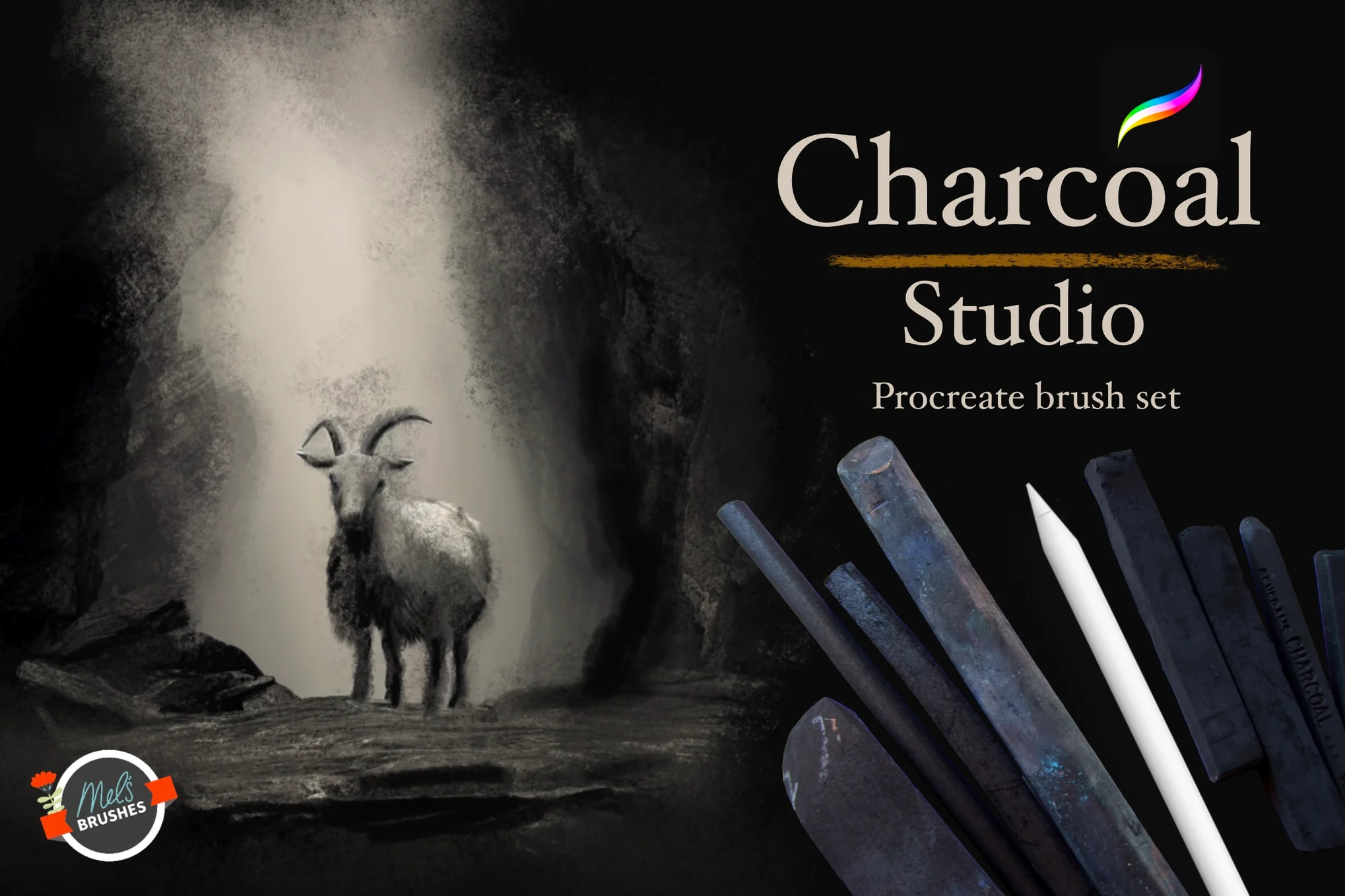 Charcoal Studio Procreate Brushes