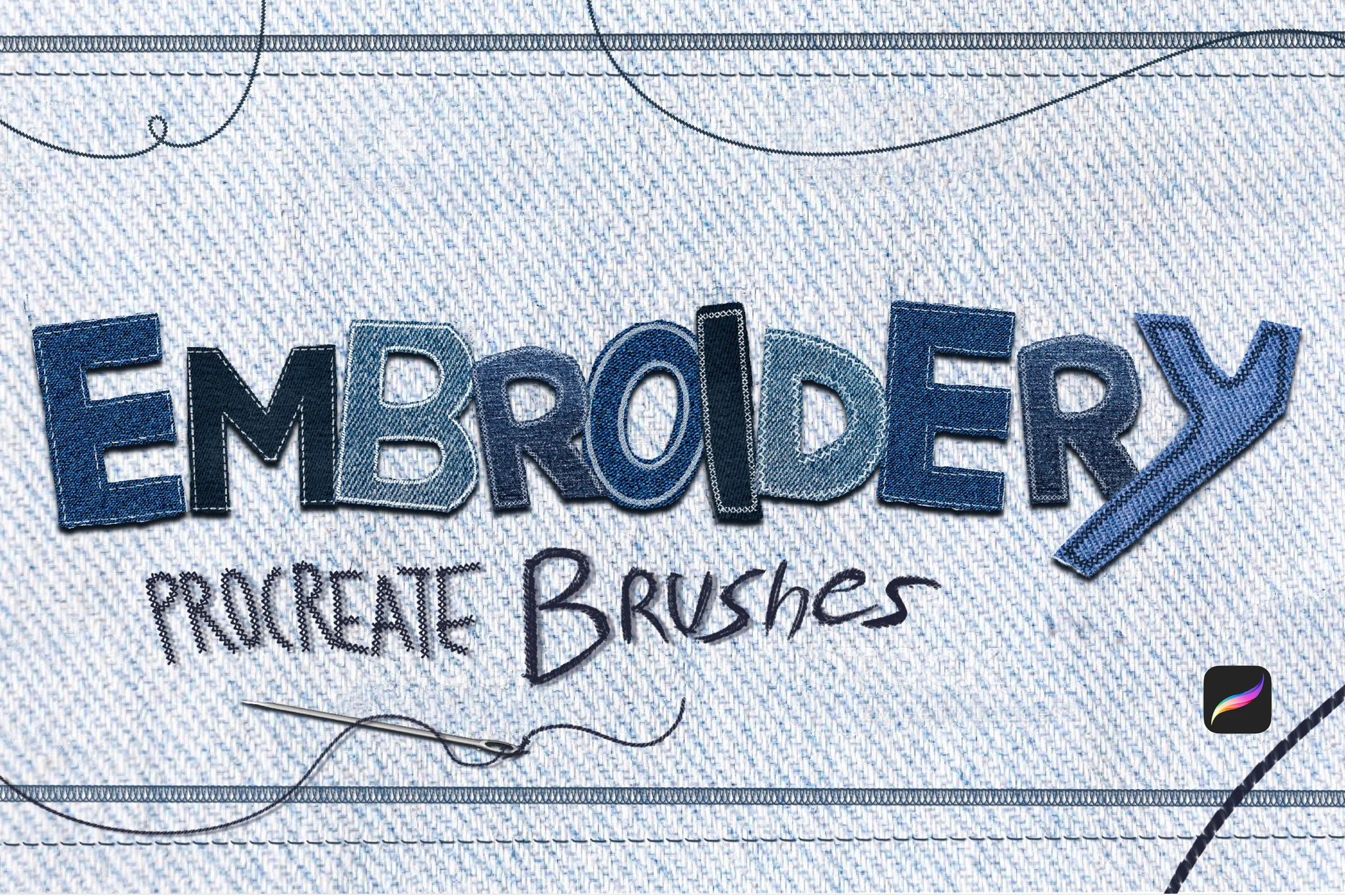 10 Embroidery Brushes Procreate