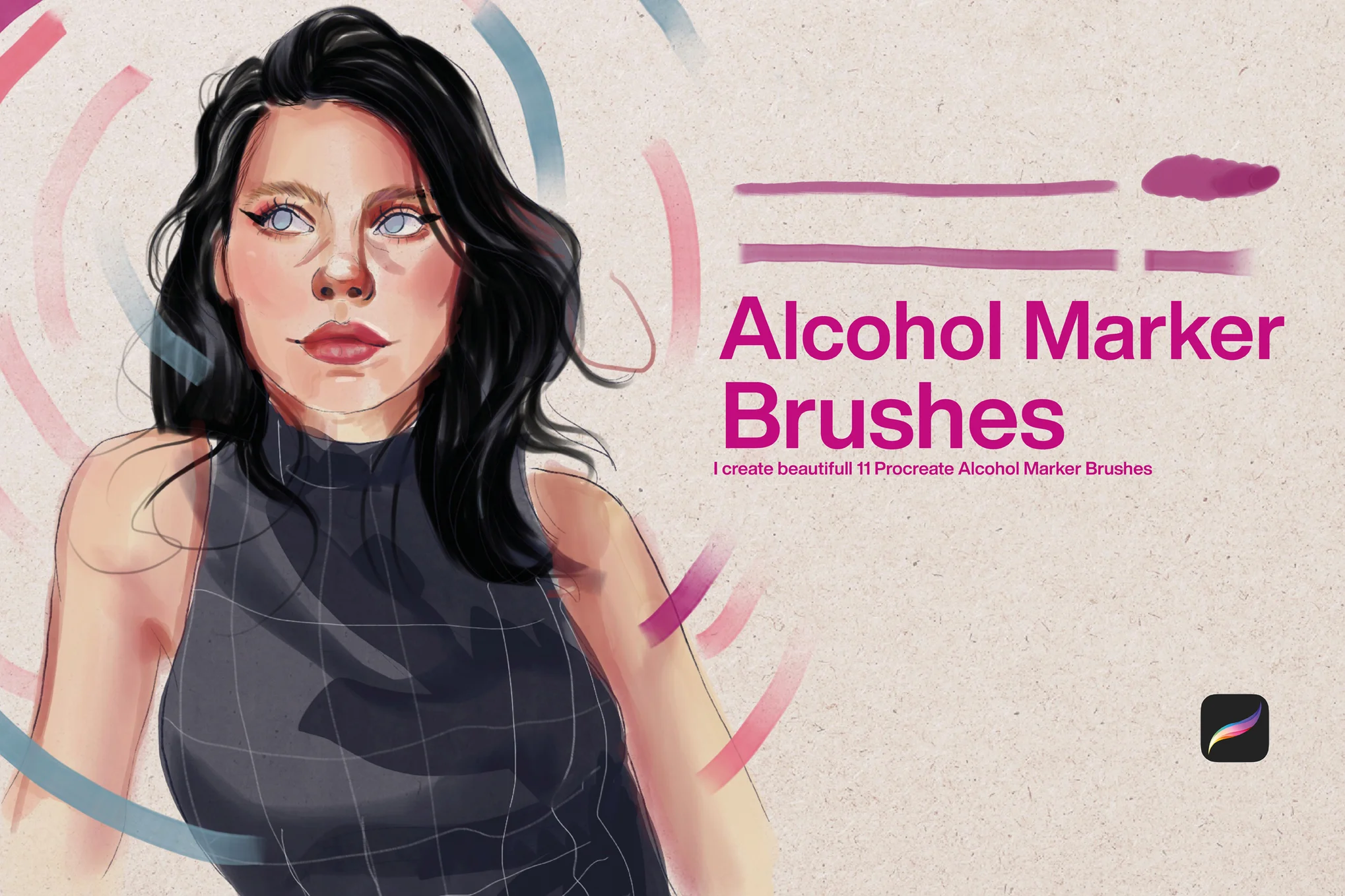 Alcohol Marker Brushes Procreate - 10 Brushes