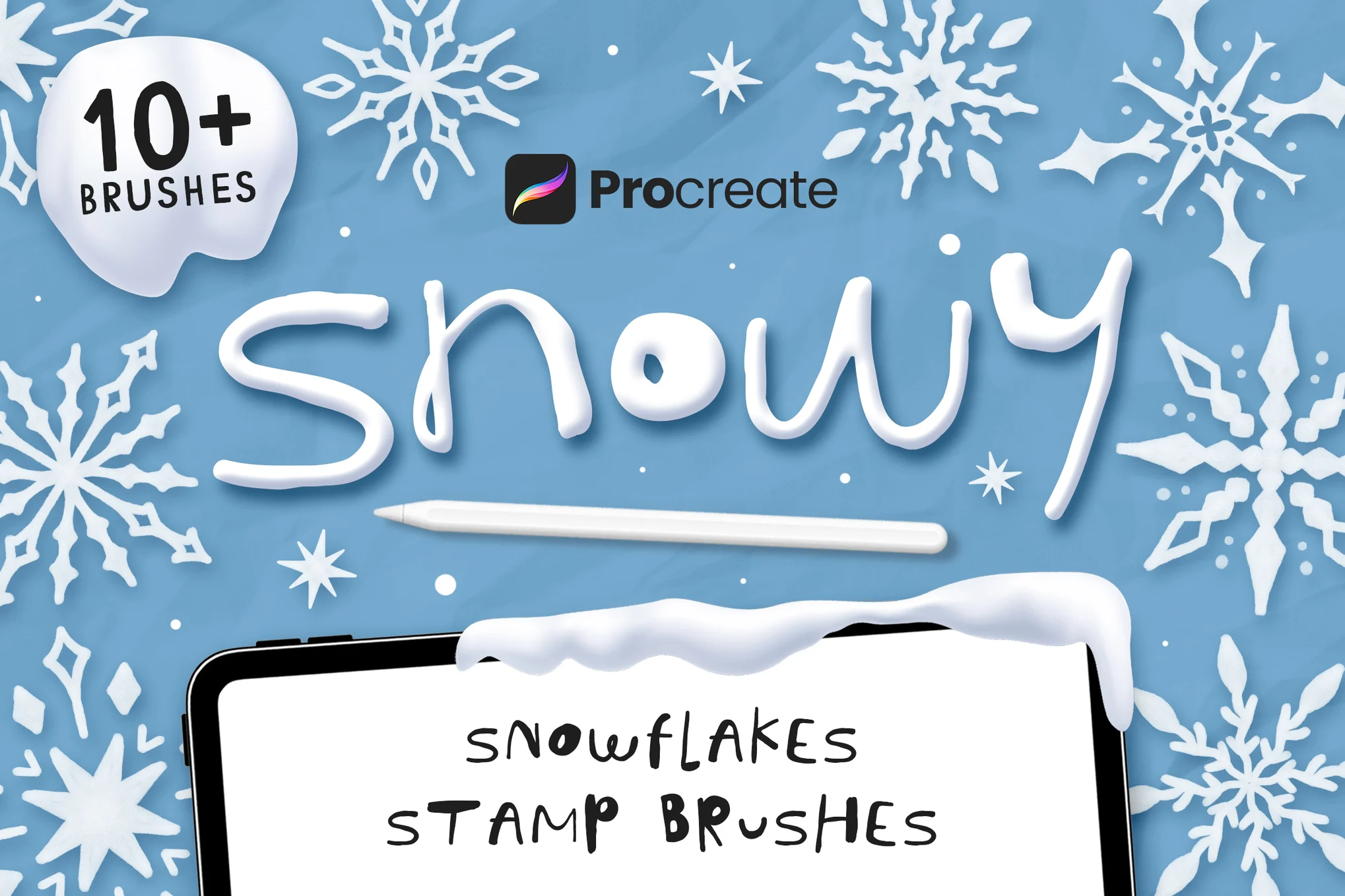 Snowy Procreate Stamp Brushes