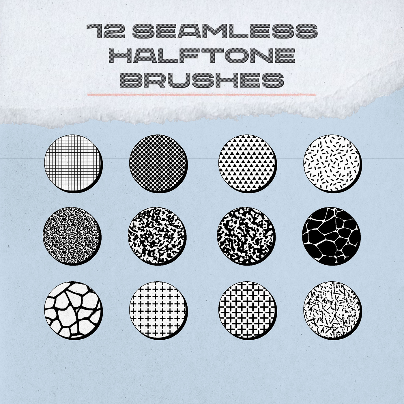 Halftone Procreate Brushes - 12 Brushes