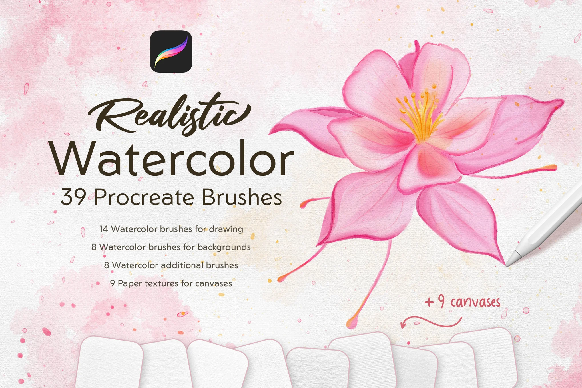 Realistic Watercolor Procreate Brushes