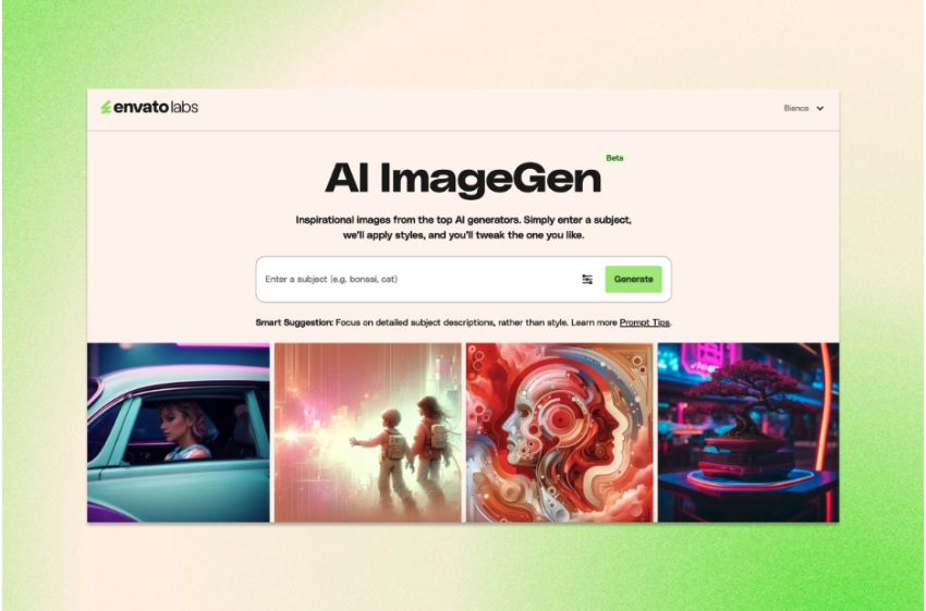 Envato AI ImageGen new feature for subscribers