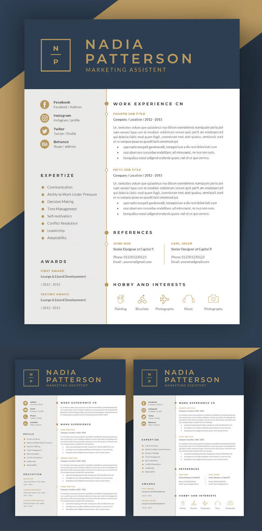 Simple 2 Pages Resume Template