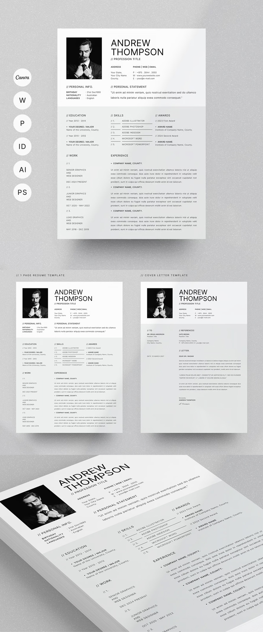 Attractive Elegant Resume CV