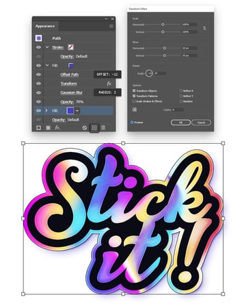 holographic sticker extra shadow