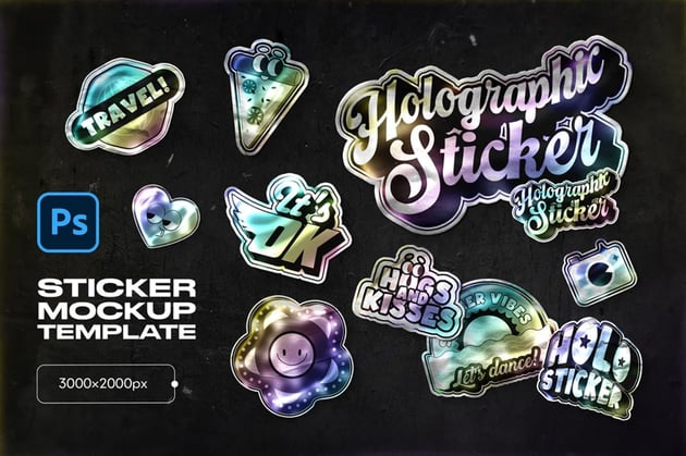 Y2K holographic sticker