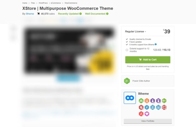 A screenshot of the XStore page on ThemeForest shows what the sidebar widgets look like