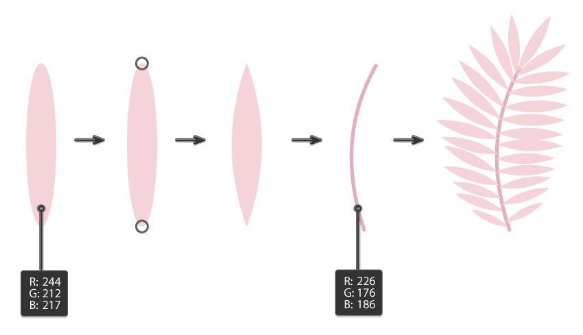 how to create the pink leaf