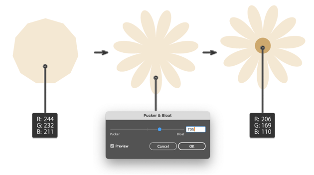 how to create the yellow flower