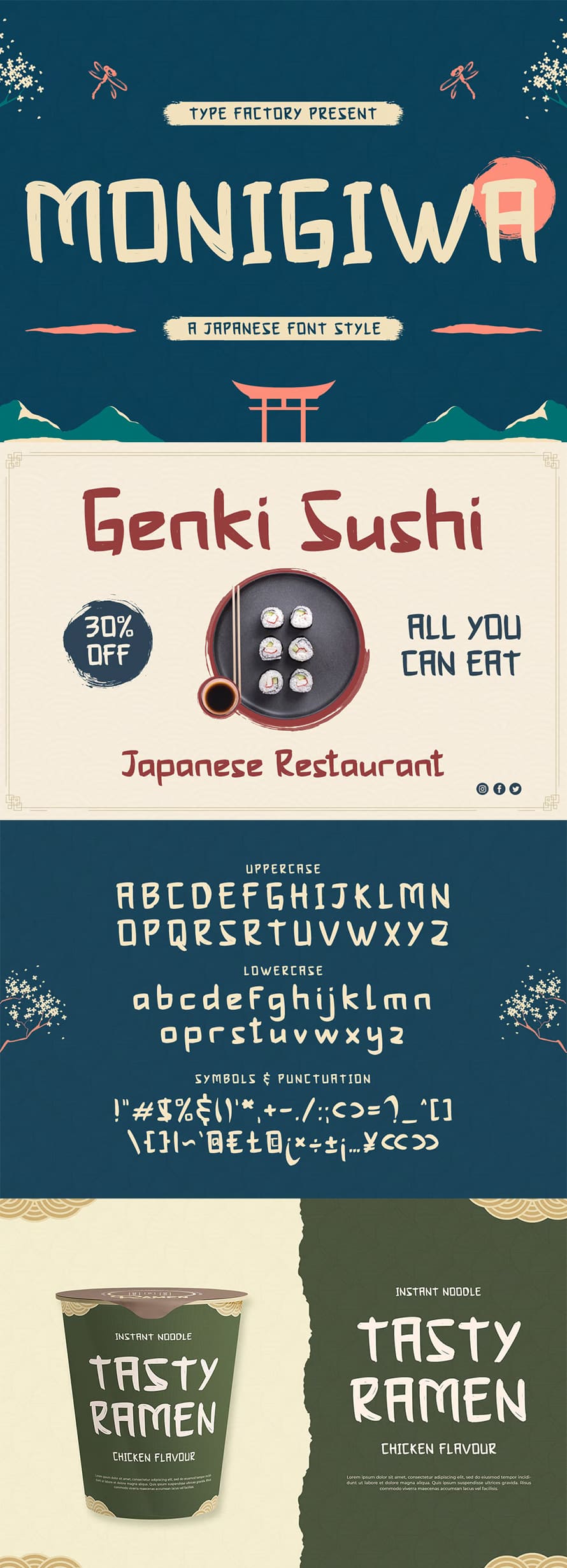 Monigiwa Japanese Font Style